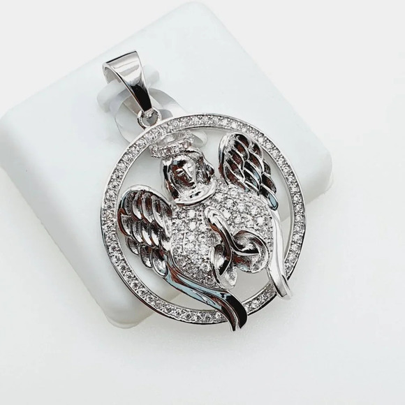 "925 Sterling Silver Plated CZ Pendant, INUS1BR282 - Picture 6 of 9